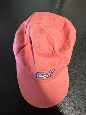 Vineyard Vines Coral Whale Cap with Flag Patch